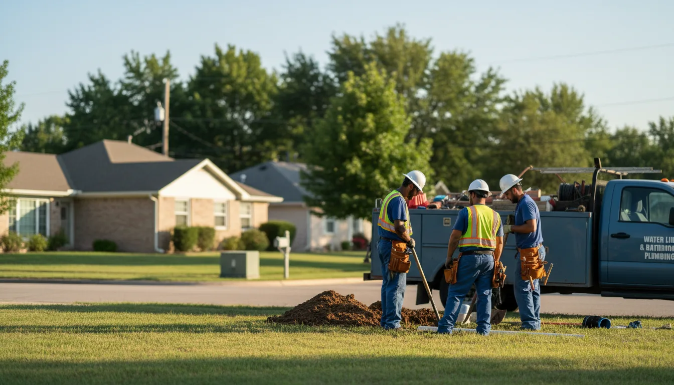 Residential water line and bathroom plumbing service in Armstrong, MO